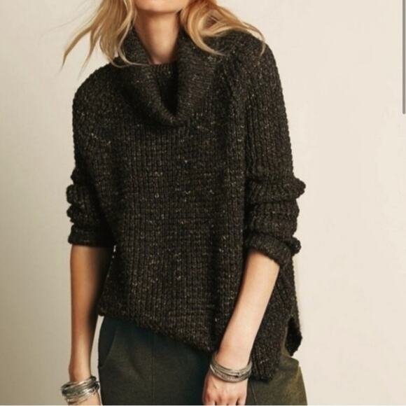 Free People Dylan Turtleneck Sweater Pullover thick chunky ribbed long sleeve - Picture 4 of 5